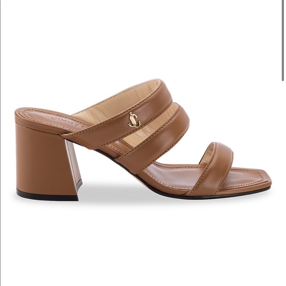 JIMMY CHOO
Auna 65 Block-heel Leather Mules